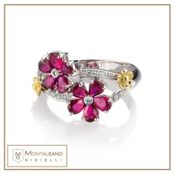 Doppio fiore rosso | Gioielli De Nobili